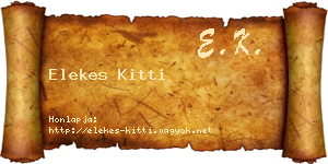 Elekes Kitti névjegykártya